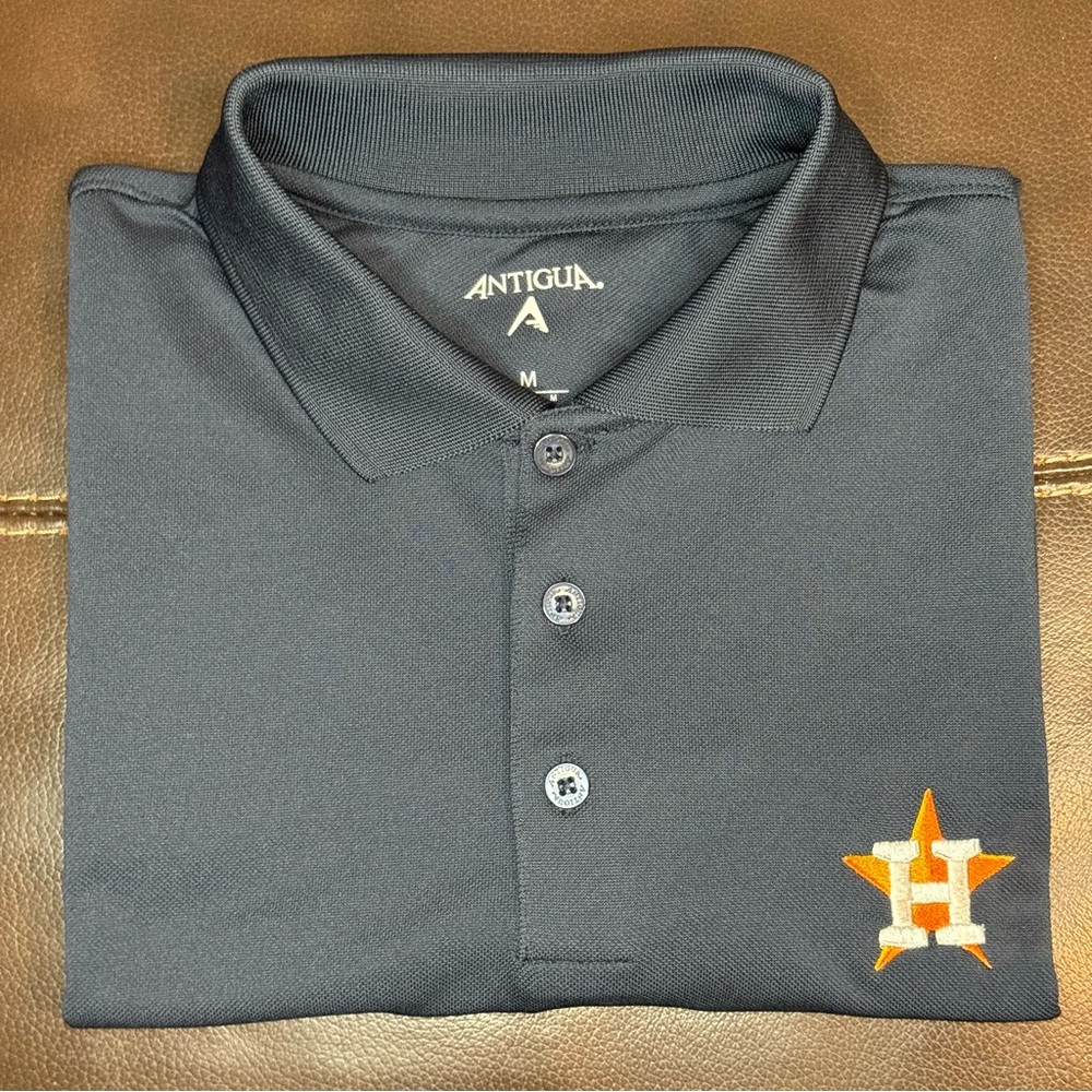 Houston Astros MLB Navy Blue Antigua Polo Shirt Size Medium